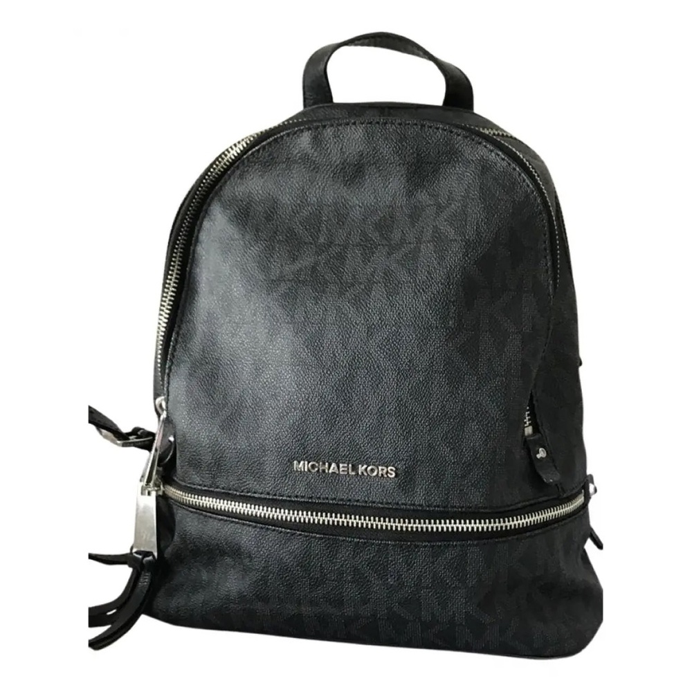 Michael Kors Black Leather Backpack Rhea Bag